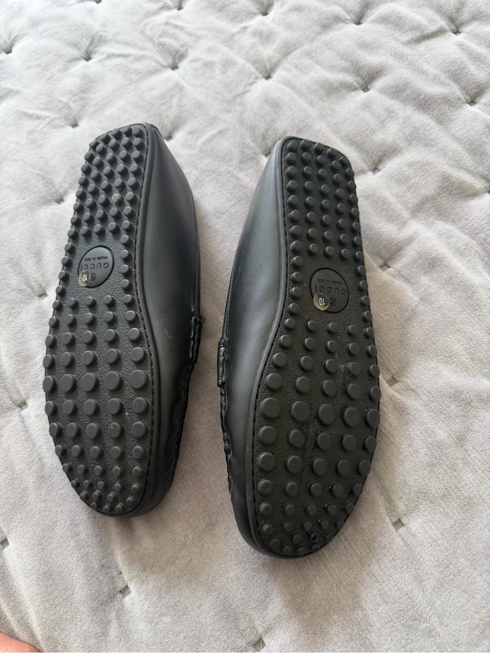 Gucci Black GG Embossed Leather Penny Loafers - Picture 2 of 2